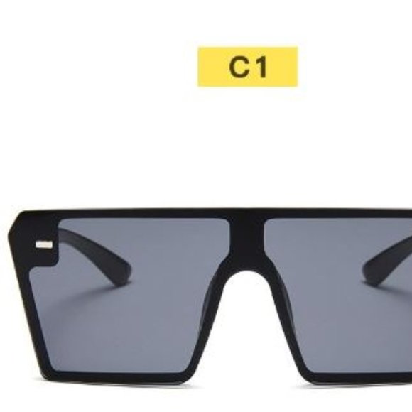 Oversized Gradient Square Sunglasses Men Women Flat Top Fashion - Picture 5 of 5